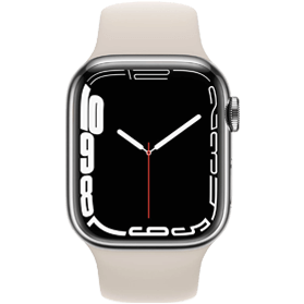 Apple Watch Series 7 41mm Refurbished | RVS Zilver 4G | Wit Sportbandje | 1 jaar Garantie | Accessoires