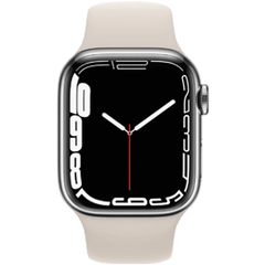 Apple Watch Series 7 41mm Refurbished | RVS Zilver 4G | Wit Sportbandje | 1 jaar Garantie | Accessoires