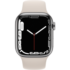 Apple Watch Series 7 45mm Refurbished | RVS Zilver 4G | Wit Sportbandje | 1 Jaar Garantie | Accessoires