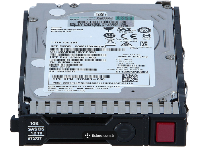 HPE 1.2TB 12G HDD 10K SFF ENT DS SC SAS Gen8 Gen9 Gen10 Refurbished | 1.2TB 10K RPM 2.5 inch SAS HDD | 12M Garantie